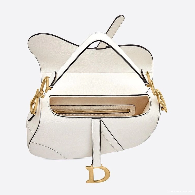 Cheap Saddle Calfskin Grained Bag Dior White 0808 Luxury